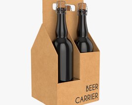 Beer Bottle Cardboard Carrier 05 3D model