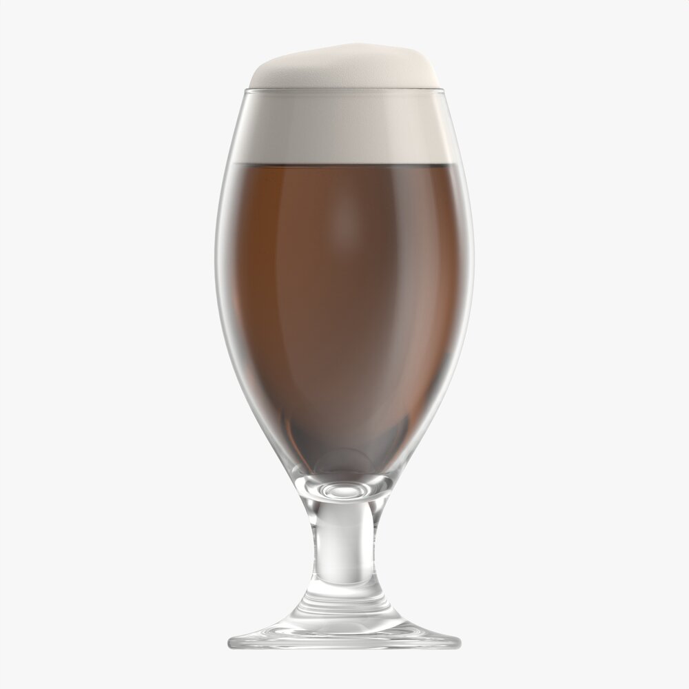 Beer Glass With Foam 03 3d model