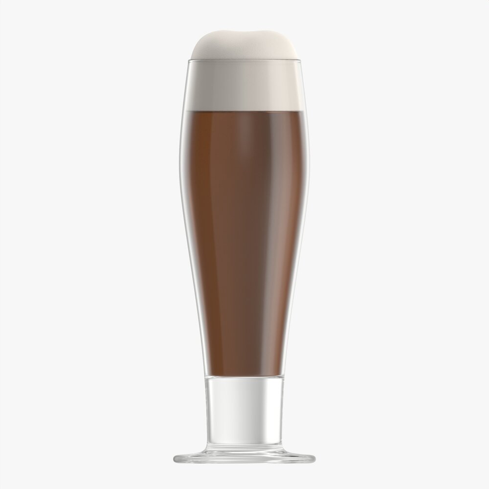 Beer Glass With Foam 04 3D model