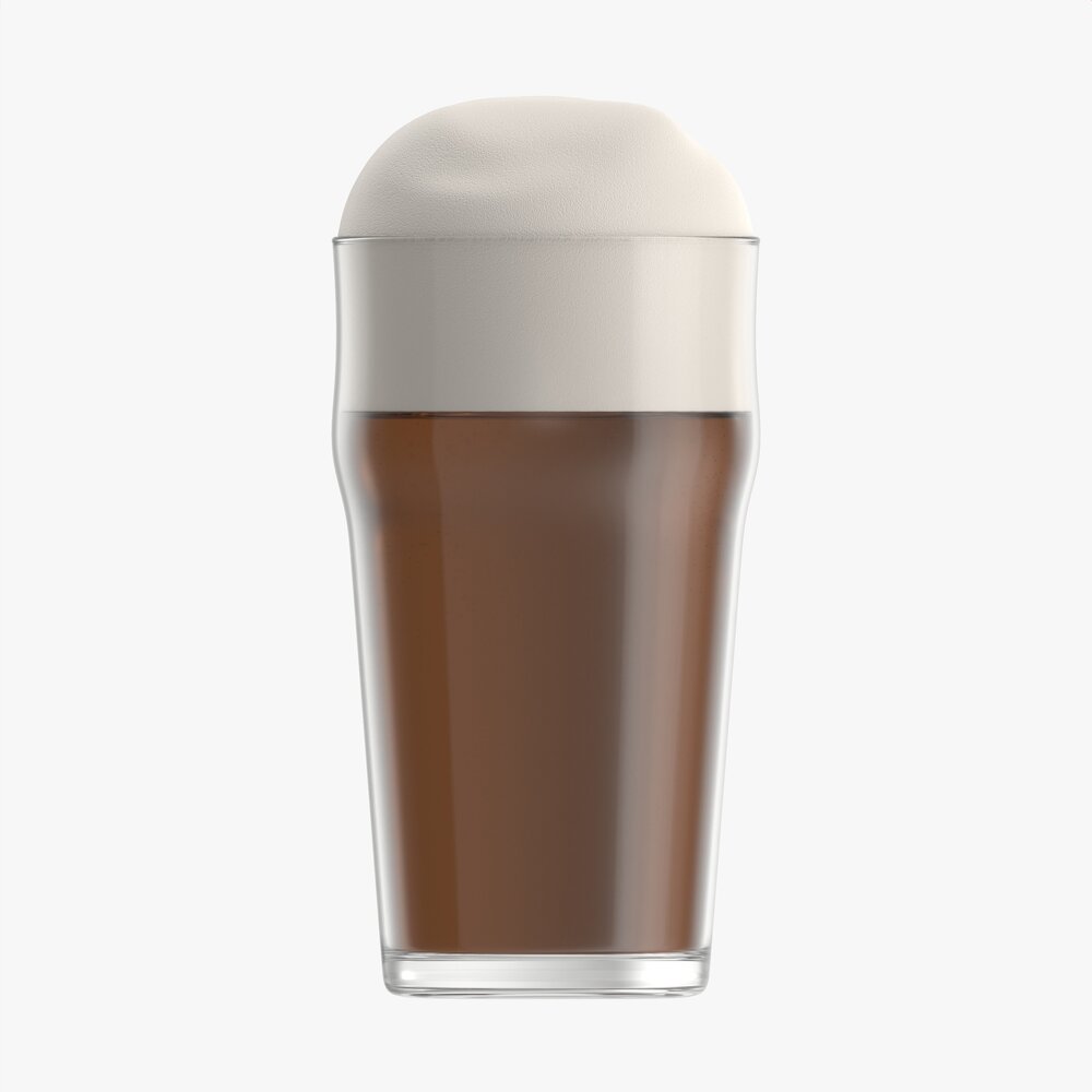Beer Glass With Foam 05 3D model