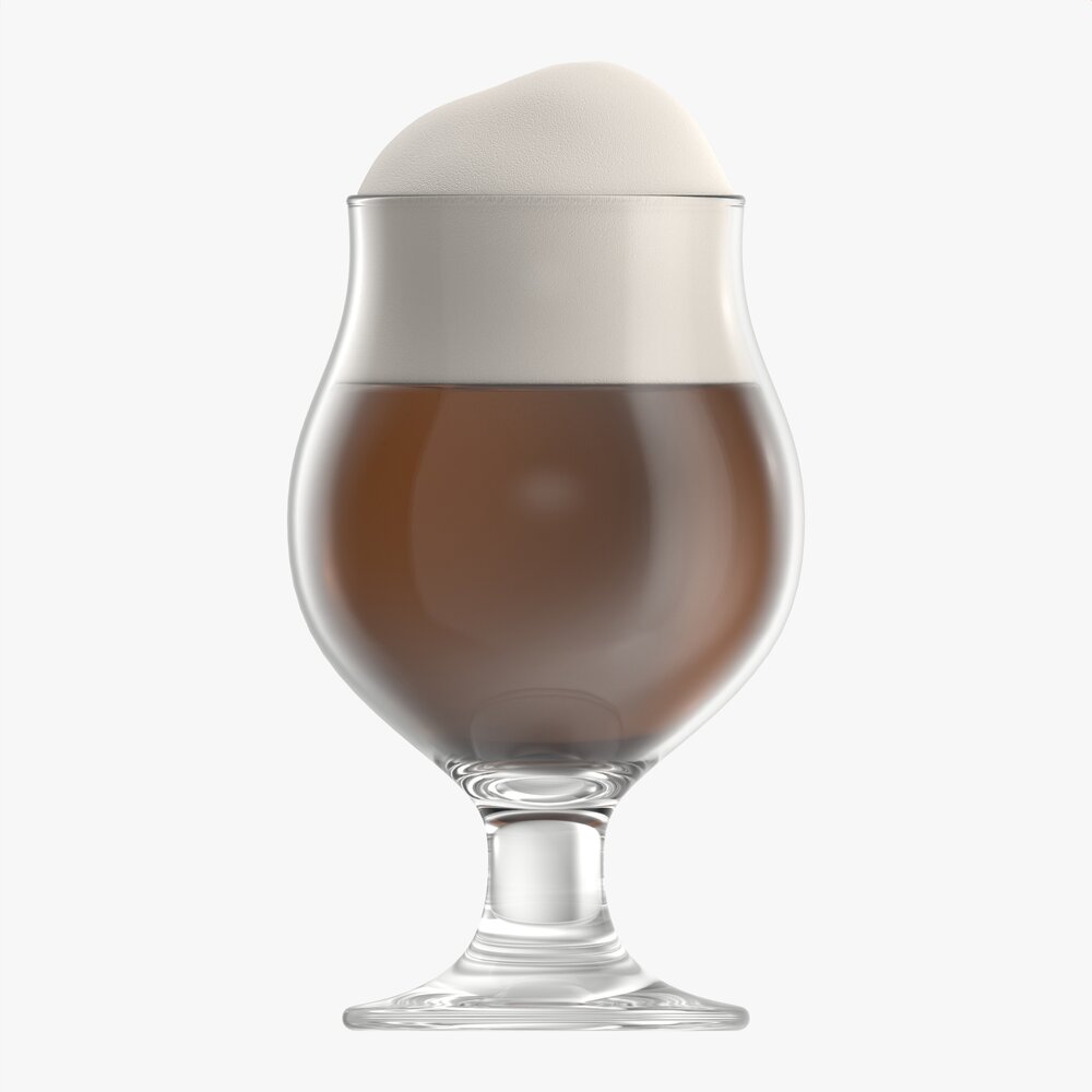 Beer Glass With Foam 07 3D 모델 