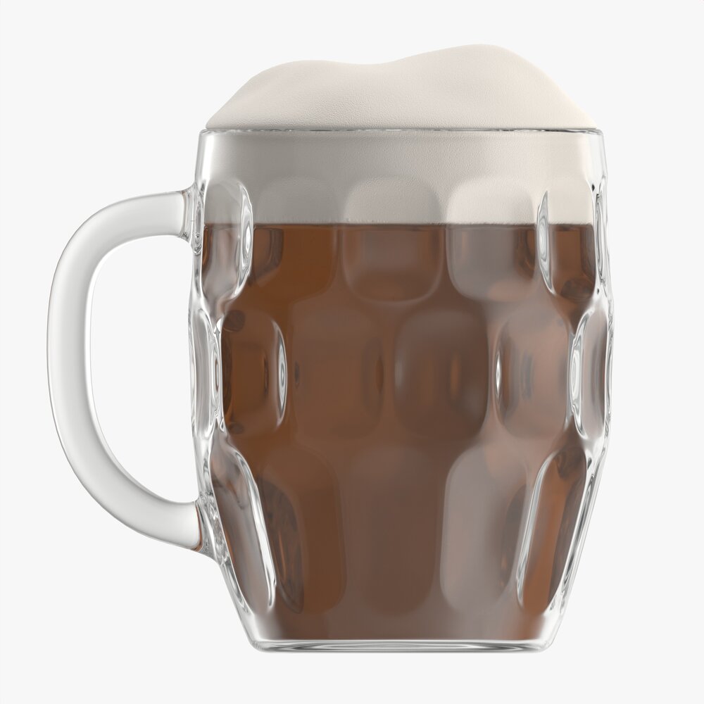 Beer Mug With Foam 03 3D model