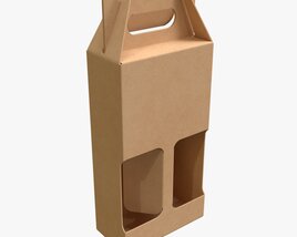 Bottle Carboard Gable Box Packaging 3D model