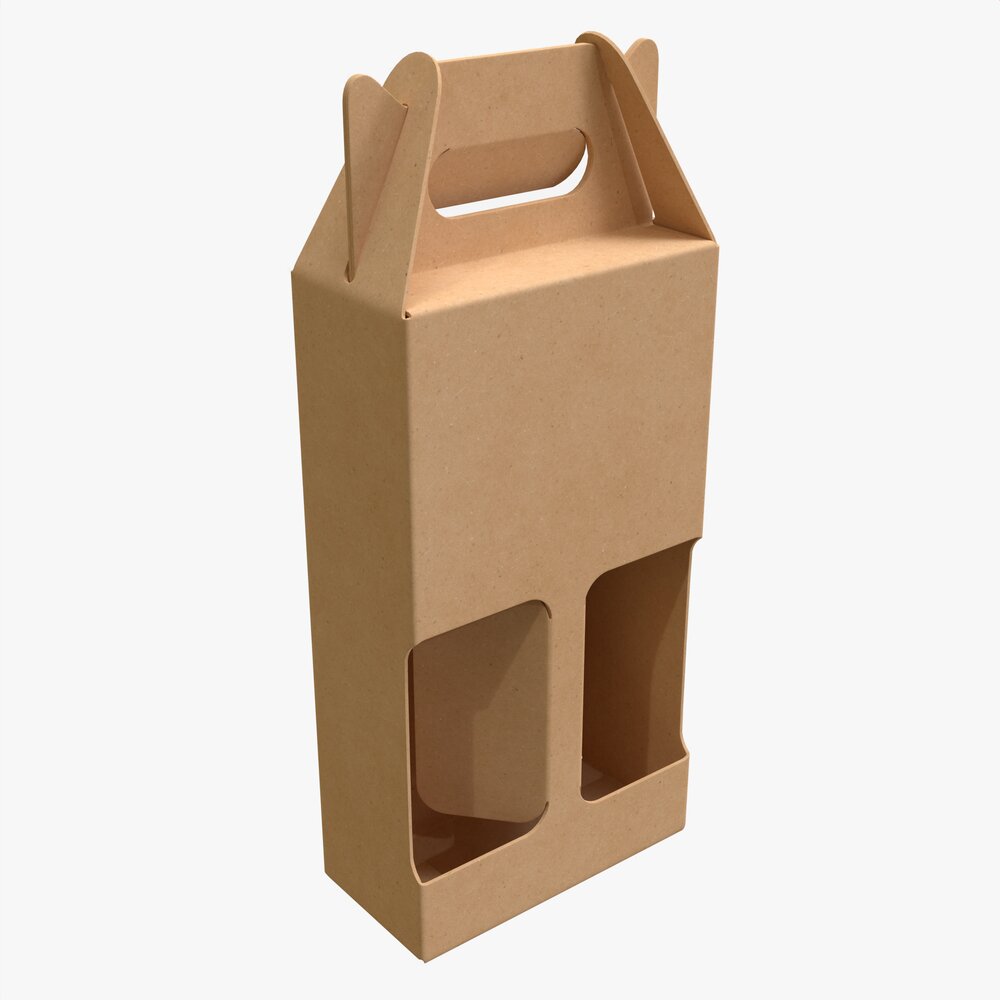 Bottle Carboard Gable Box Packaging Modelo 3d