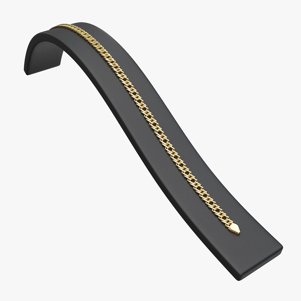 Bracelet Curved Leather Display Holder Stand 3d model