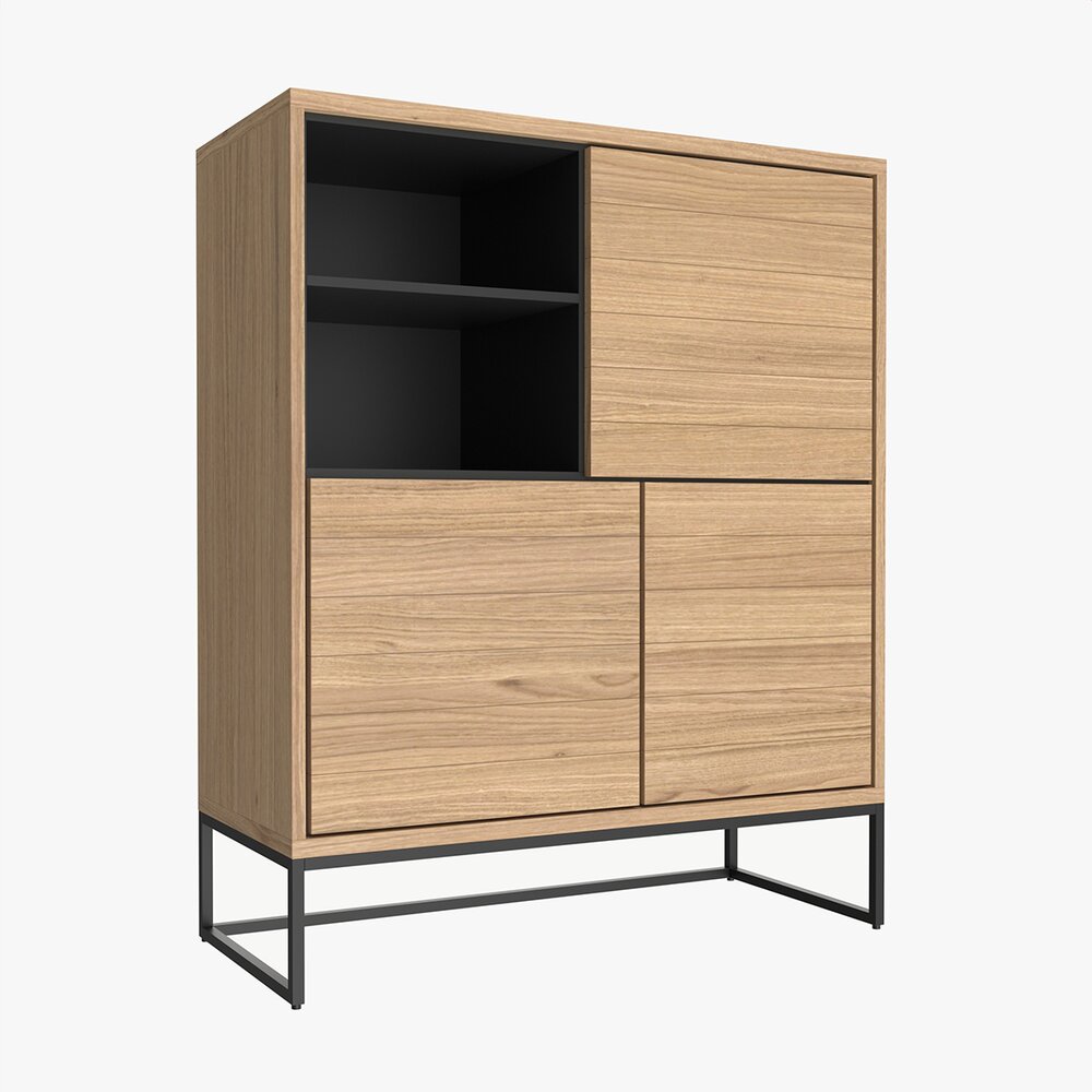 Cabinet With Shelves 02 3D model