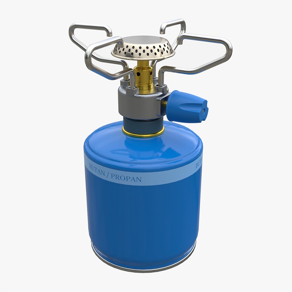 Camping Gas Stove With Cartridge Mockup 01 Modelo 3D