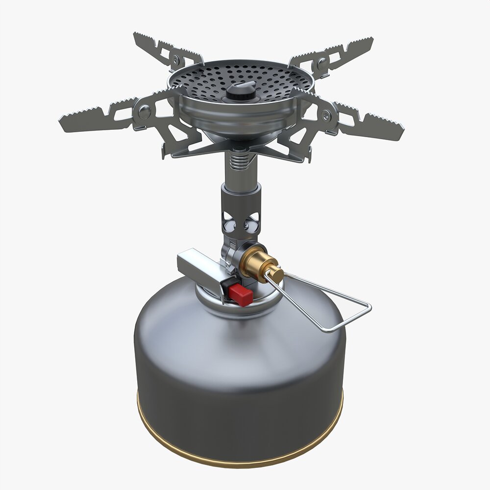Camping Gas Stove With Cartridge Mockup 02 3Dモデル