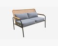 Garden Sofa With Mesh Back 3D 모델 