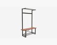 Hall Tree With Bench Walker Edison 3D-Modell