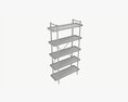 Industrial Bookcase Shelf Walker Edison Modello 3D