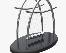 Newton Cradle Balance Steel Balls 02 3D model