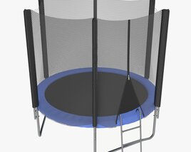 Outdoor Trampoline With Safety Net 3D model