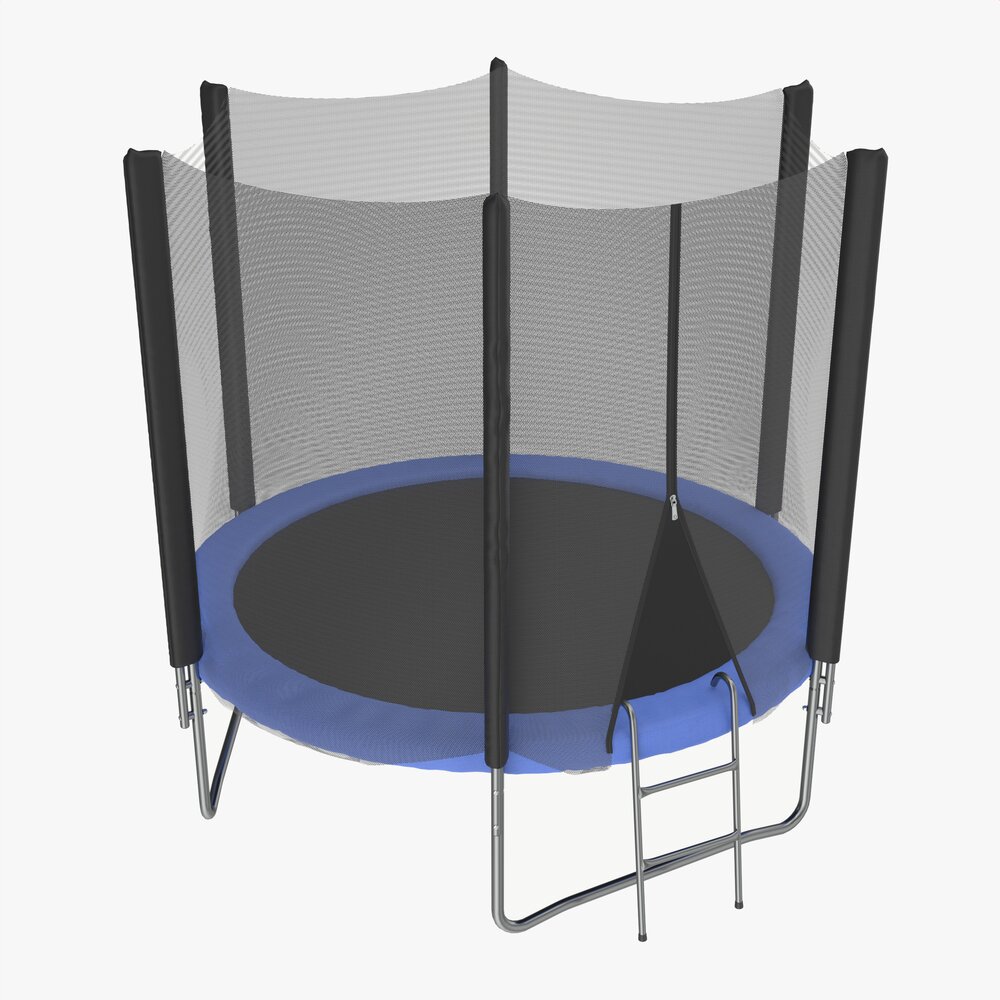 Outdoor Trampoline With Safety Net 3D модель
