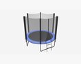Outdoor Trampoline With Safety Net 3D 모델 