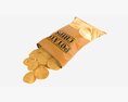 Potato Chips Package On Ground Opened With Folds Mockup 03 Modèle 3d