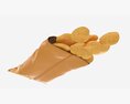 Potato Chips Package On Ground Opened With Folds Mockup 03 3d model
