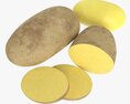 Potato Whole Half And Slices 02 3D-Modell