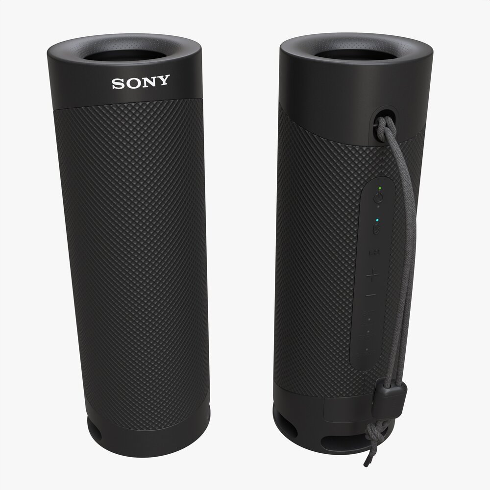 Sony Portable Wireless Speaker Black SRS-XB23 Modello 3D