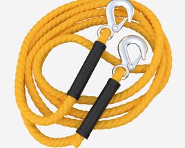 Towing Rope With Metal Hooks 3D model