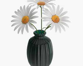 Vase With Daisies Modello 3D