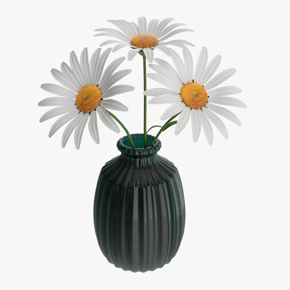 Vase With Daisies 3D-Modell