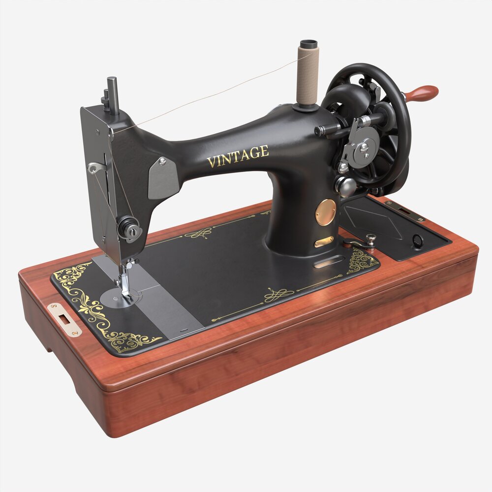 Vintage Handcrank Sewing Machine 3D-Modell