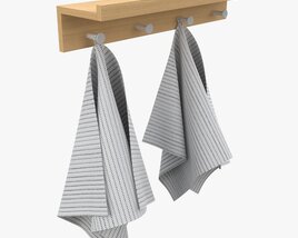 Wall Shelf Rack With Towels 3D model