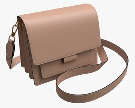 Women Shoulder Bag Light Brown Leather 3D model