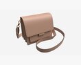 Women Shoulder Bag Light Brown Leather 3D модель