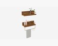 Wood American Style Bathroom Shelf Modelo 3D