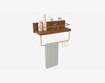 Wood American Style Bathroom Shelf 3d model
