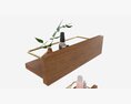 Wood American Style Bathroom Shelf Modelo 3D