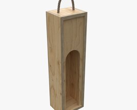 Wooden Box For Wine Bottle With Handle 3D model