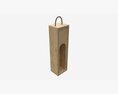 Wooden Box For Wine Bottle With Handle 3D 모델 