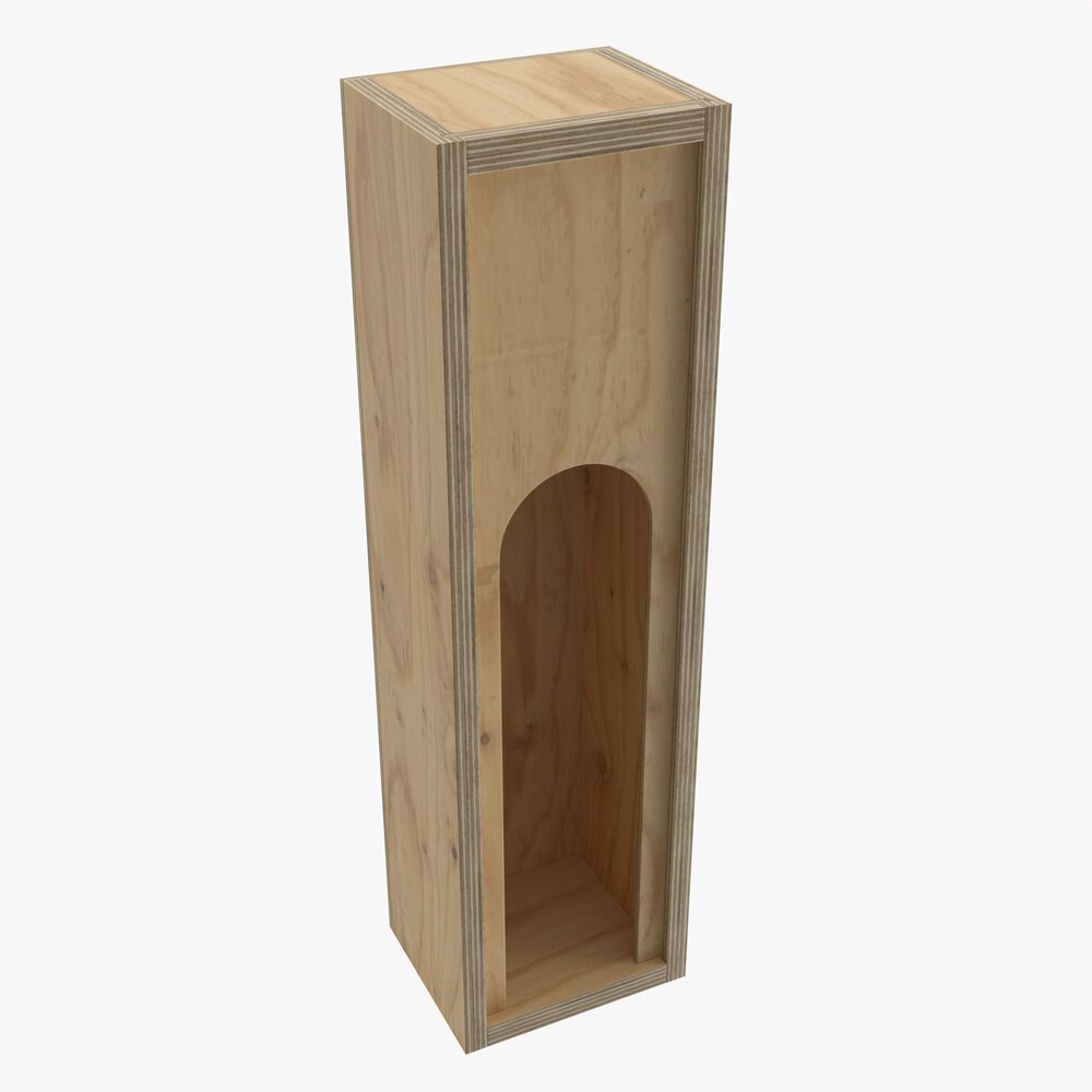 Wooden Box For Wine Bottle With Hole 3D model
