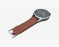 Wristwatch With Leather Strap 02 3D模型