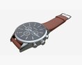 Wristwatch With Leather Strap 02 3d model