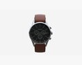 Wristwatch With Leather Strap 03 3D 모델 