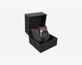 Wristwatch With Leather Strap In Box 01 3d model