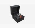 Wristwatch With Leather Strap In Box 02 3D 모델 