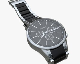 Wristwatch With Steel Bracelet 02 3D-Modell