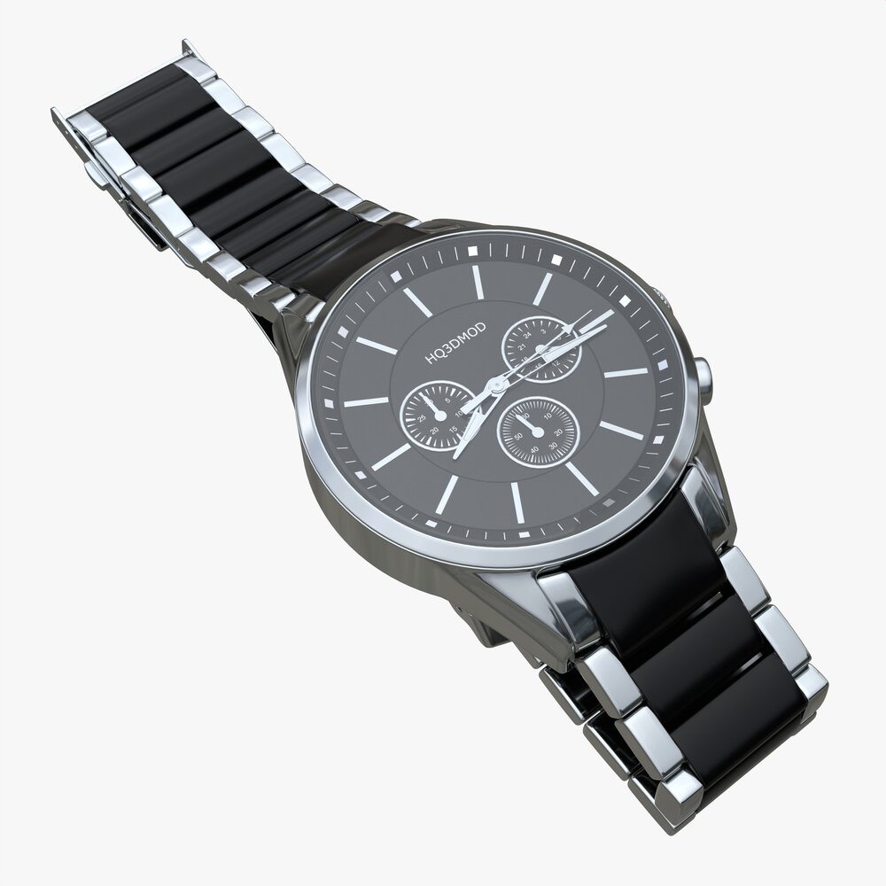 Wristwatch With Steel Bracelet 03 Modelo 3d