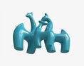 Abstract Animal Ceramic Figurine Set 02 3D-Modell