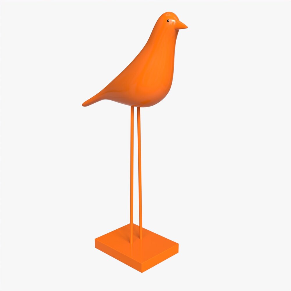 Abstract Ceramic Bird Figurine 3D модель