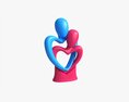 Abstract Ceramic Lovers Figurine Hugging Modello 3D