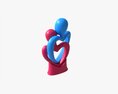 Abstract Ceramic Lovers Figurine Hugging Modelo 3d