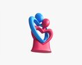 Abstract Ceramic Lovers Figurine Hugging 3d model