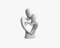 Abstract Ceramic Lovers Figurine Hugging 3d model
