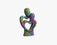 Abstract Ceramic Lovers Figurine Hugging 3Dモデル